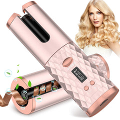 Wireless Auto Curling Iron Hair Iron Curler USB Rechargeable Rotating Hair Curler