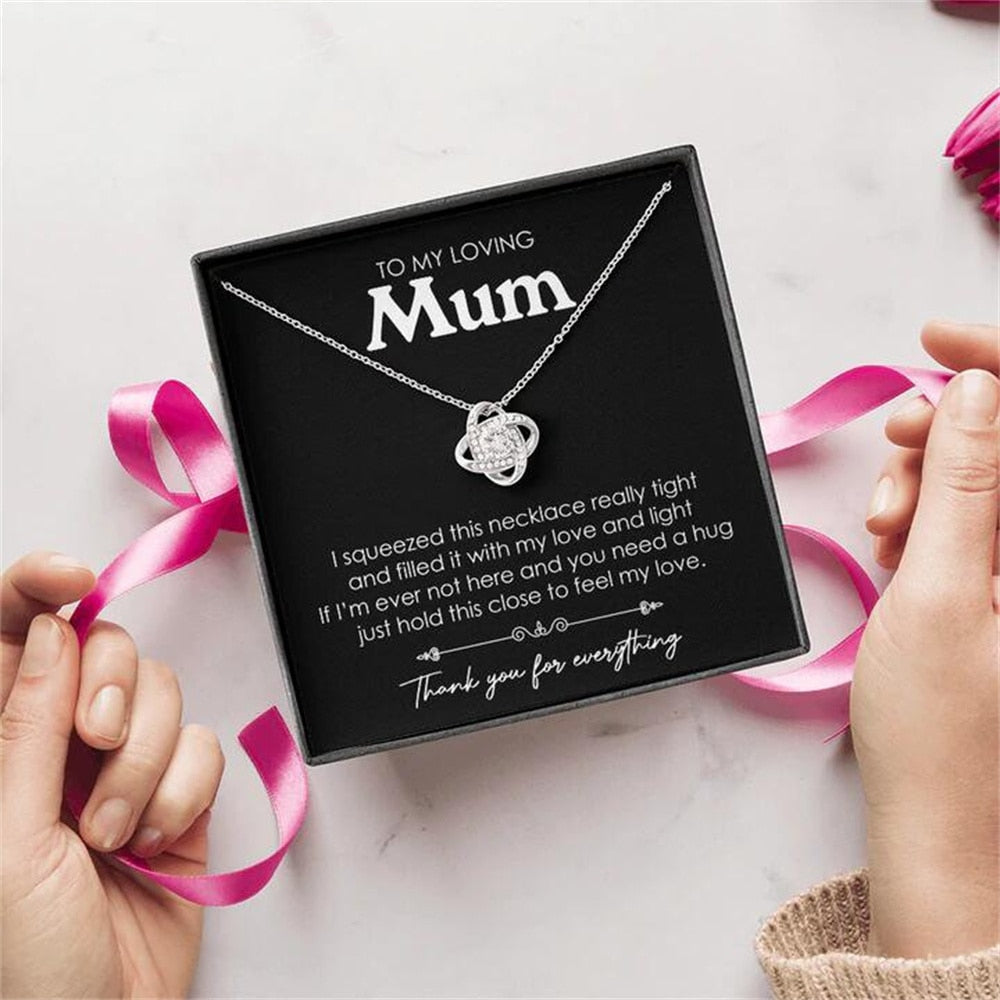 Four-leaf Clover Pendant Eternal Heart Necklace for Mother&#39;s Day Vintage Zircon Women Necklaces With Card Box 2022 Trend Gifts