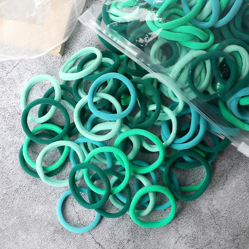 50PCS/Set Basic Hair Bands Simple Solid Colors Elastic Headband Hair Ties