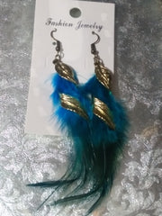 Feather Earrings For Women Bohemian Vintage Leaf Feather Long Tassel Dangling Earring Party Jewelry