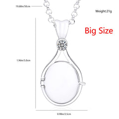 H2o Openable Metal Shell Pendant Necklace Silver Color with Crystal Mermaid Tv Movies Jewelry  for Women Girls Cute Necklaces
