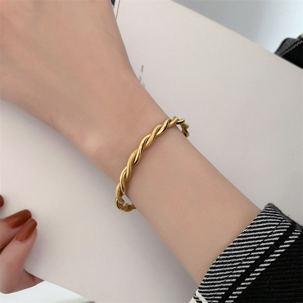 Charm Cuff Twist Bracelets Opening Bangles