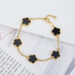 2023 Hot Selling New Design Simple Natural White Shell Five-leaf Petal Flower Bracelet Women&#39;s High Quality Jewelry Gift