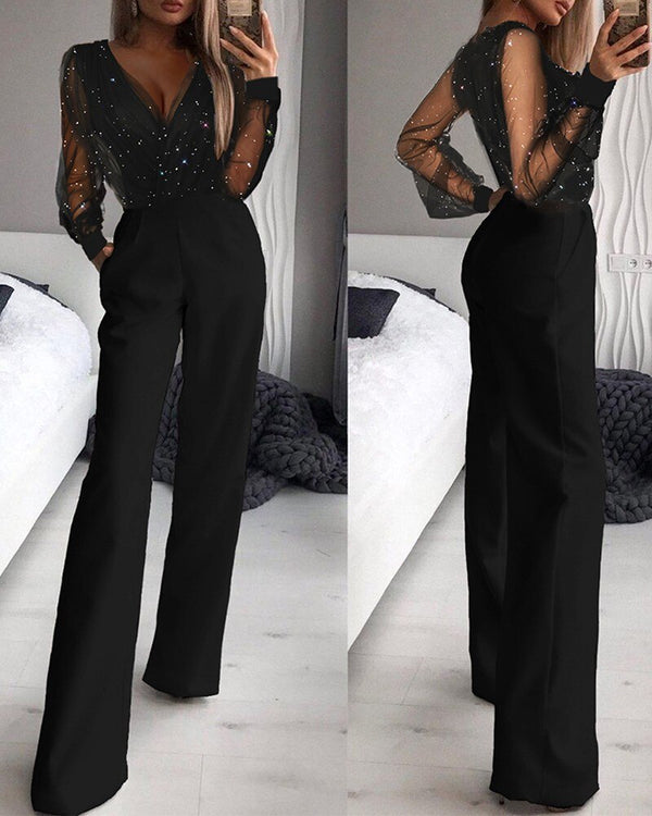 Valeria Feather-Trim Strapless Wide-Leg Jumpsuit One-piece