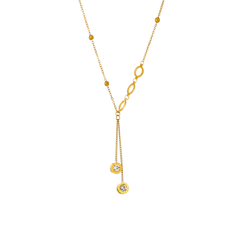 Long Stainless Steel Roman Necklace