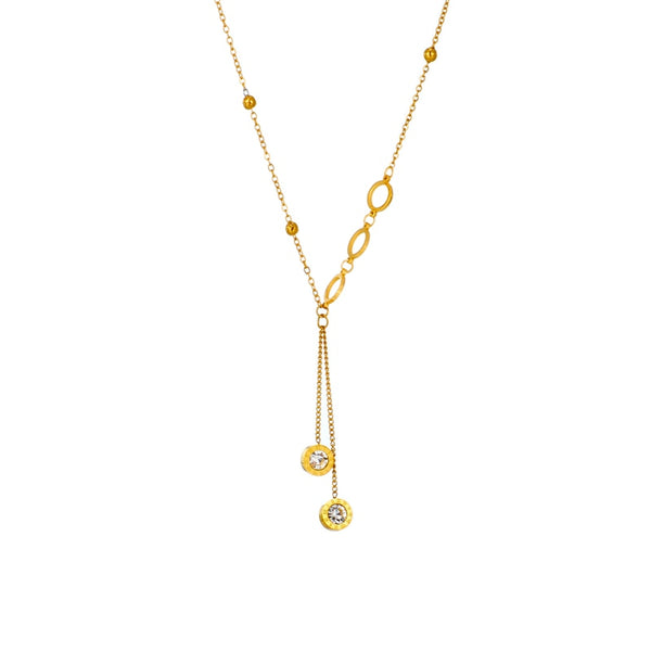 Long Stainless Steel Roman Necklace