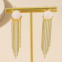 Lucile Gold Color Tassel Earrings