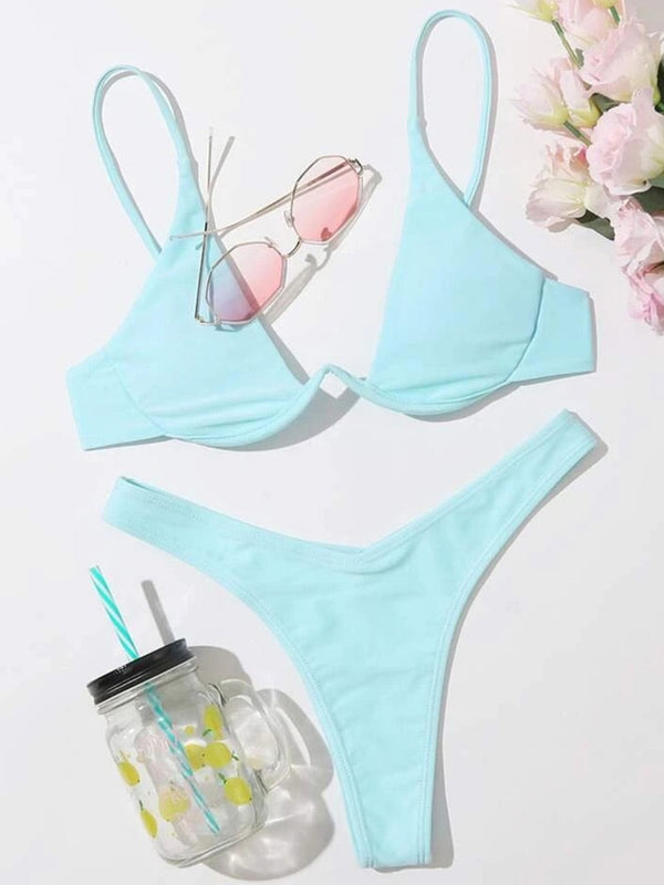Solara V-Bar Underwire Ribbed Bikini Two-piece