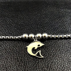 Fashion Dolphin Stainless Steel Bracelet for Women Chain Bracelet Silver Color Jewellery pulseras para las mujeres B17998S05