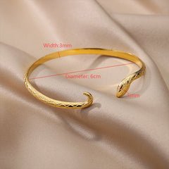 Stainless Steel Snake Bracelet Bangle For Women Open Adjustable Gold Color Animal Snake Bracelets Luxury Jewelry Mother Day Gift