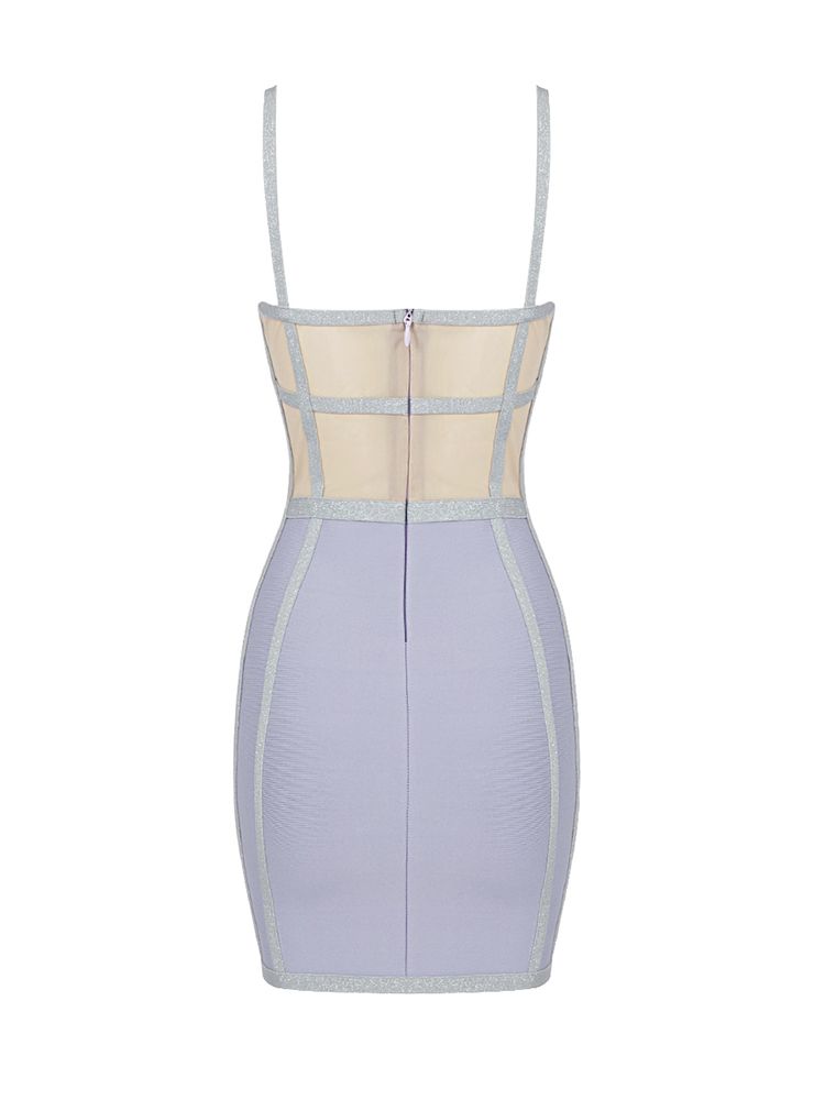 2022 Summer New Fashion Sexy Spaghetti Strap Stitching Openwork Mesh Dresses Women&#39;s V-Neck  Pencil Dress Club Party Vestidos