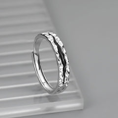 Silver Color Minimalist Irregular Twined Finger Rings