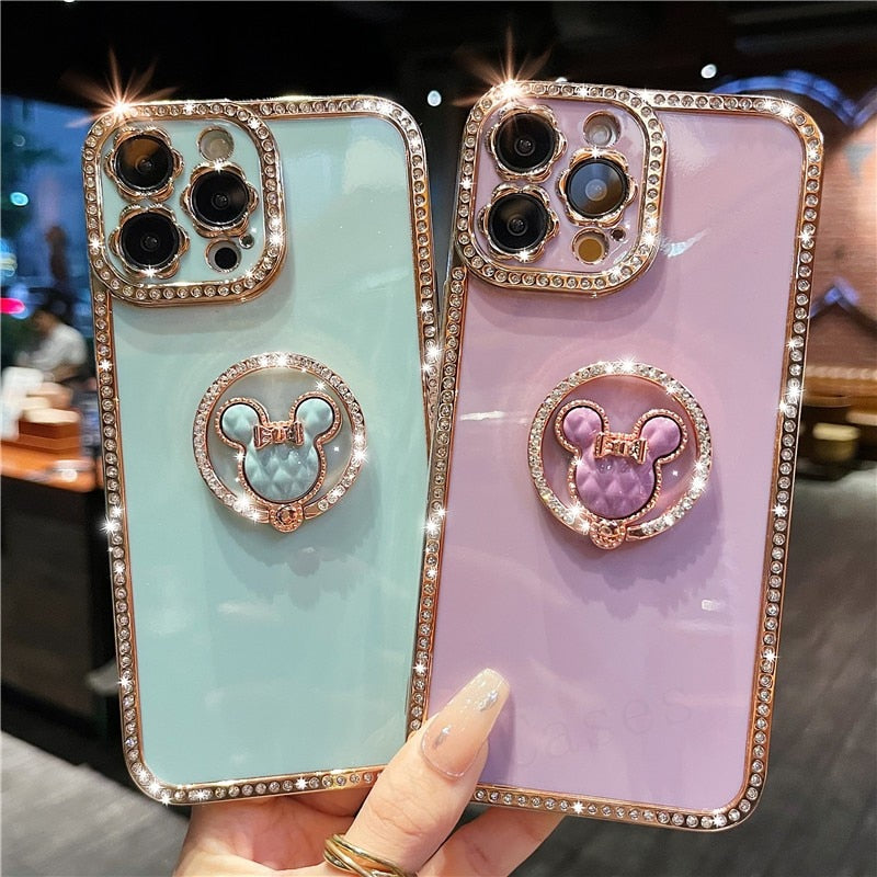 Bling 3D Crystal Holder stander Phone Case For iphone