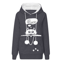 Sweatshirt Cat Lovers Hoodie Kangaroo pocket