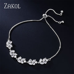 White Shiny Leaf Bracelets Bangles