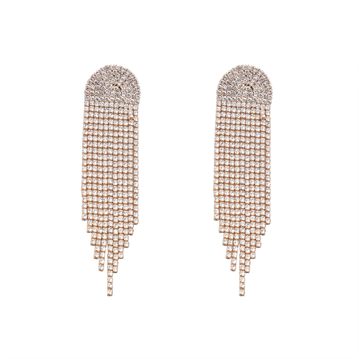Sparkling Rhinestone Tassel Claw Chain Earrings