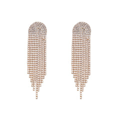 Sparkling Rhinestone Tassel Claw Chain Earrings