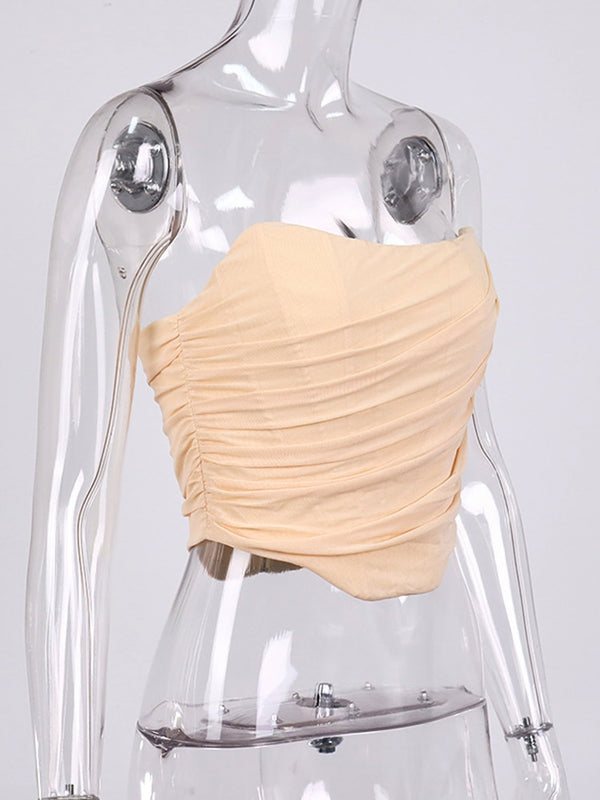 Ottilie Strapless Mesh Bustier Crop Top One-piece
