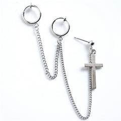 Hip Hop Korean Fashion Cross Earrings For Women Grunge Cross Ear Earrings серьги кресты Skeleton Crochet Punk Earrings Wholesale