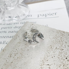 Silver Color Minimalist Irregular Twined Finger Rings