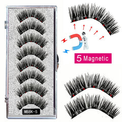 8PCS 5 Magnetic eyelashes with 4 pairs magnets magnetic lashes natural Mink eye lashes with tweezers