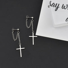 Hip Hop Korean Fashion Cross Earrings For Women Grunge Cross Ear Earrings серьги кресты Skeleton Crochet Punk Earrings Wholesale