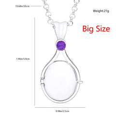 H2o Openable Metal Shell Pendant Necklace Silver Color with Crystal Mermaid Tv Movies Jewelry  for Women Girls Cute Necklaces