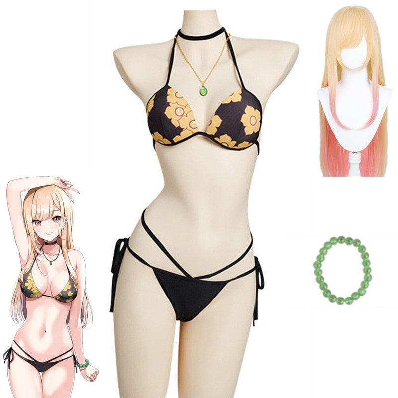 Anime My Dress Up Darling Marin Kitagawa Cosplay Costume Swimwear Beach Bikini Halloween Carnival Suit Clothes