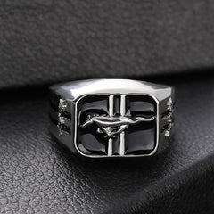 Fashion Creative Mustang Racing Men&#39;s  Ring Domineering Punk Party Jewelry Rock Friends Gift  Wholesale