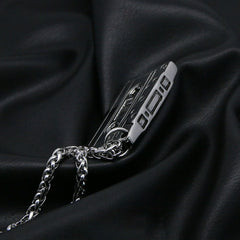 Punk Hip Hop Cassette Necklace Vintage Stainless Steel Men Necklace Chain Fashion Nightclub Rock Jewelry Gift Wholesale