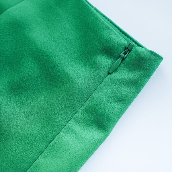 Elara Satin Side-Zip Mini Skirt One-piece