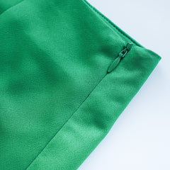 Slim Chic Elegant Women Mini Skirts Green Satin High Street Solid Side Zipper Sexy Bodycon Skirt Faldas Mujer