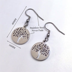 Fashion Tree of Life Silver Color Chain Necklaces for Women Stainless Steel Chain Necklace Jewelry cadenas mujer N42S01