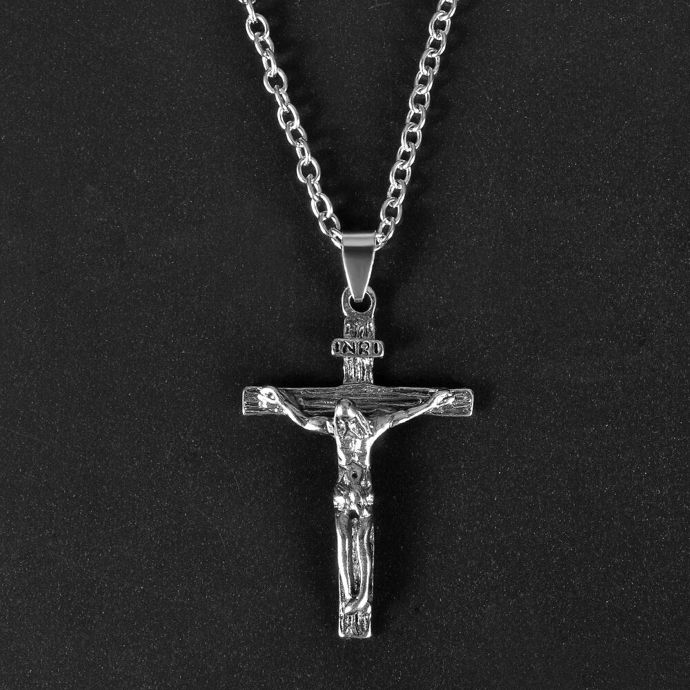 Fast and Furious Movies Actor Dominic Toretto  Rhinestone Cross Crystal Pendant Chain Necklace Men Jewelry