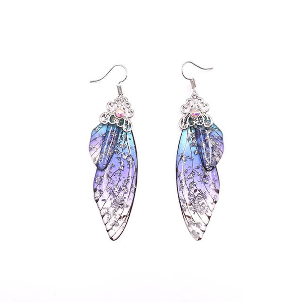 Elowen Butterfly Wing Rhinestone Drop Earrings
