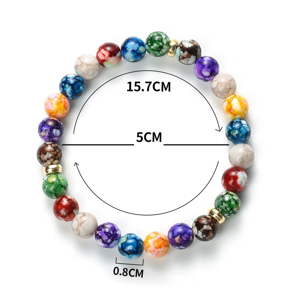 7 Chakra Reiki Healing Stone Bracelet Yoga Balance Energy Beads Volcanic Stone Lose Weight Bracelet Jewelry Bangle for Women Men