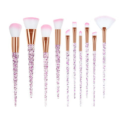 Makeup Brush Set Crystal Threaded Handle