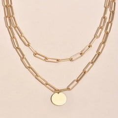 Round Charm Layered Necklace