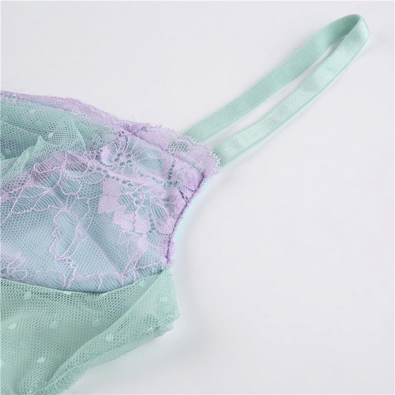 Rapcopter Y2K Lace Crop Top Floral Dot Printed Mini Vest Women See Through Cross Camis Chic Retro Cute Summer Sweats Fairycore