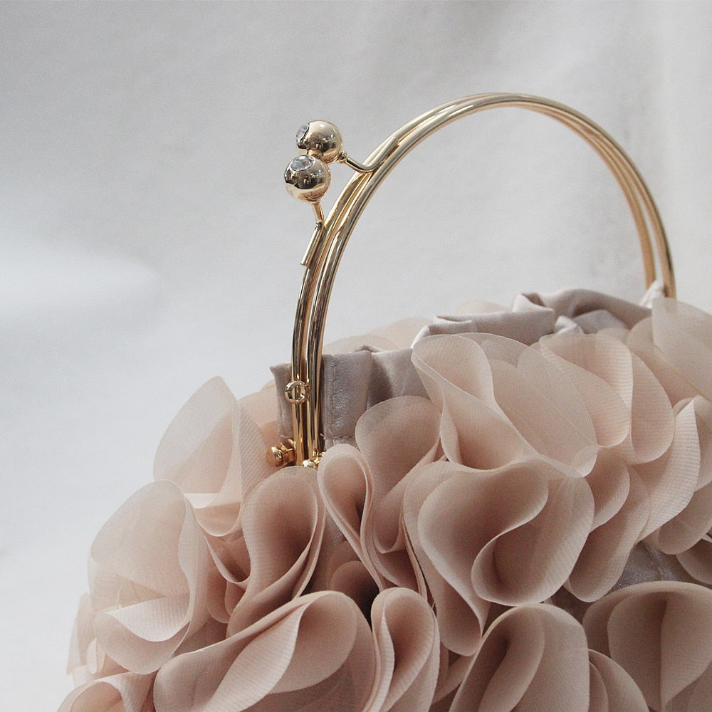 Graceful Lily Floral Rhinestone Evening Clutch