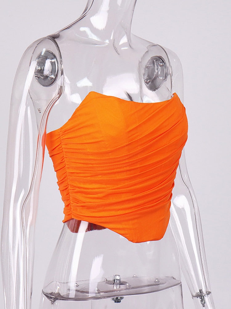 Ottilie Strapless Mesh Bustier Crop Top One-piece