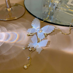 Fashion Butterfly Necklace for Women Pop Butterfly Pearl Pendant