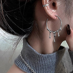 Lava Drop Shape Irregular Big Hoop Earrings