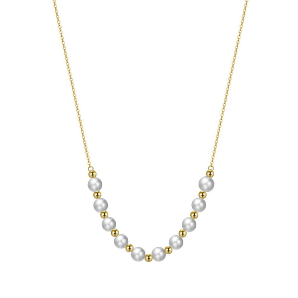 Gold Sterling Silver Pearl Necklace