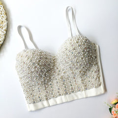 Full Beading  Female Corset Top Camis Tops Nightclub Sexy Short Chest Binder Camisole Women Mujer Push Up Tube Bra Debardeur