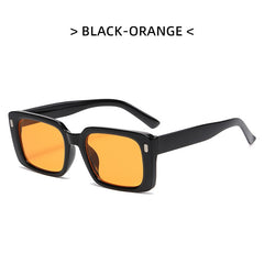 Luxury Vintage Orange Square Sunglasses for Women