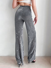 Dont hurt your eyes Sequins Women Flared Wide Leg Pant