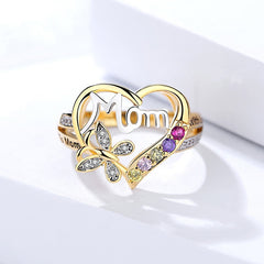 Sophia's Fluttering Love: Colorful Crystal Butterfly Ring