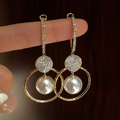 Elegant Imitation Pearl Dangle Earrings