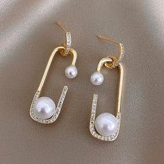 Elegant Imitation Pearl Dangle Earrings